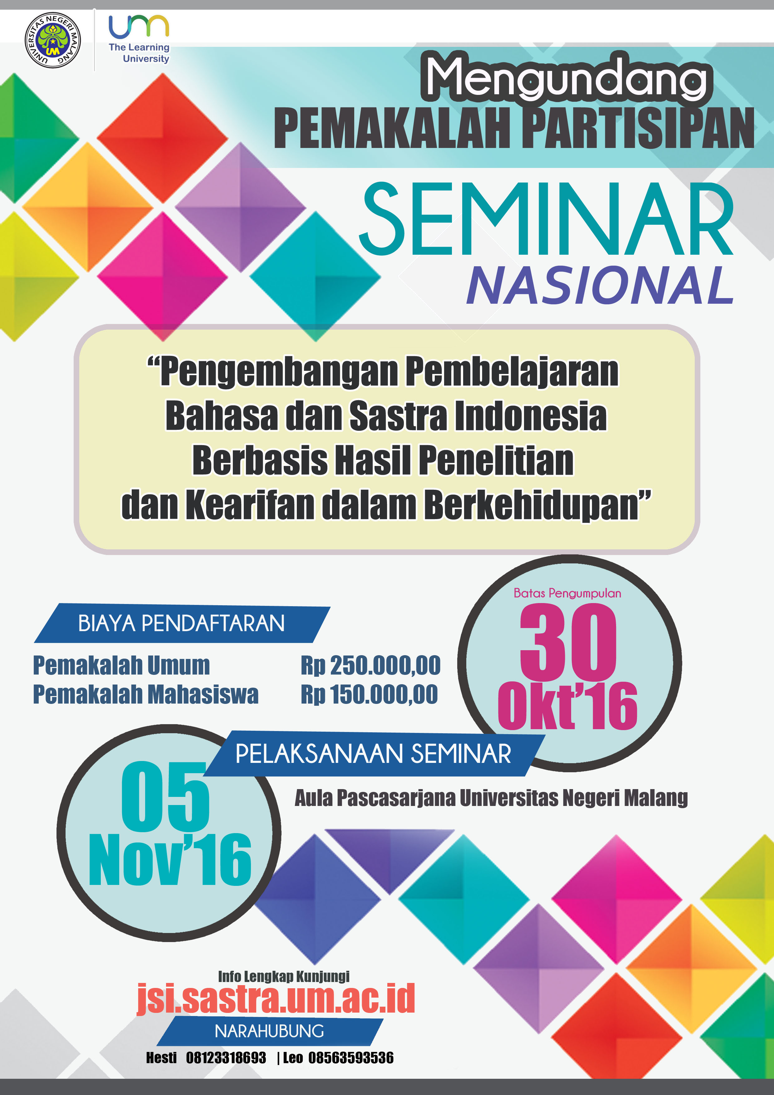 UNDANGAN PEMAKALAH SEMINAR NASIONAL