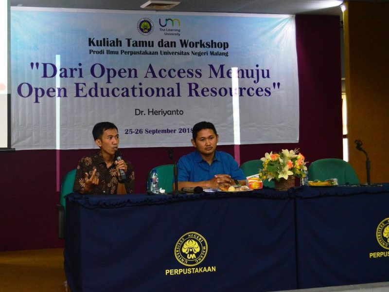 Kuliah Tamu dan Workshop Prodi Ilmu Perpustakaan Universitas Negeri Malang “Dari Open Access menuju Open Educational Resources”
